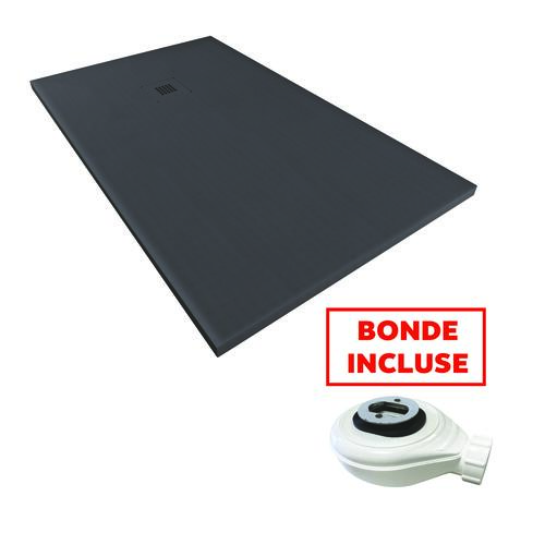 Receveur de douche résine de synthèse Nola Anthracite 100x140